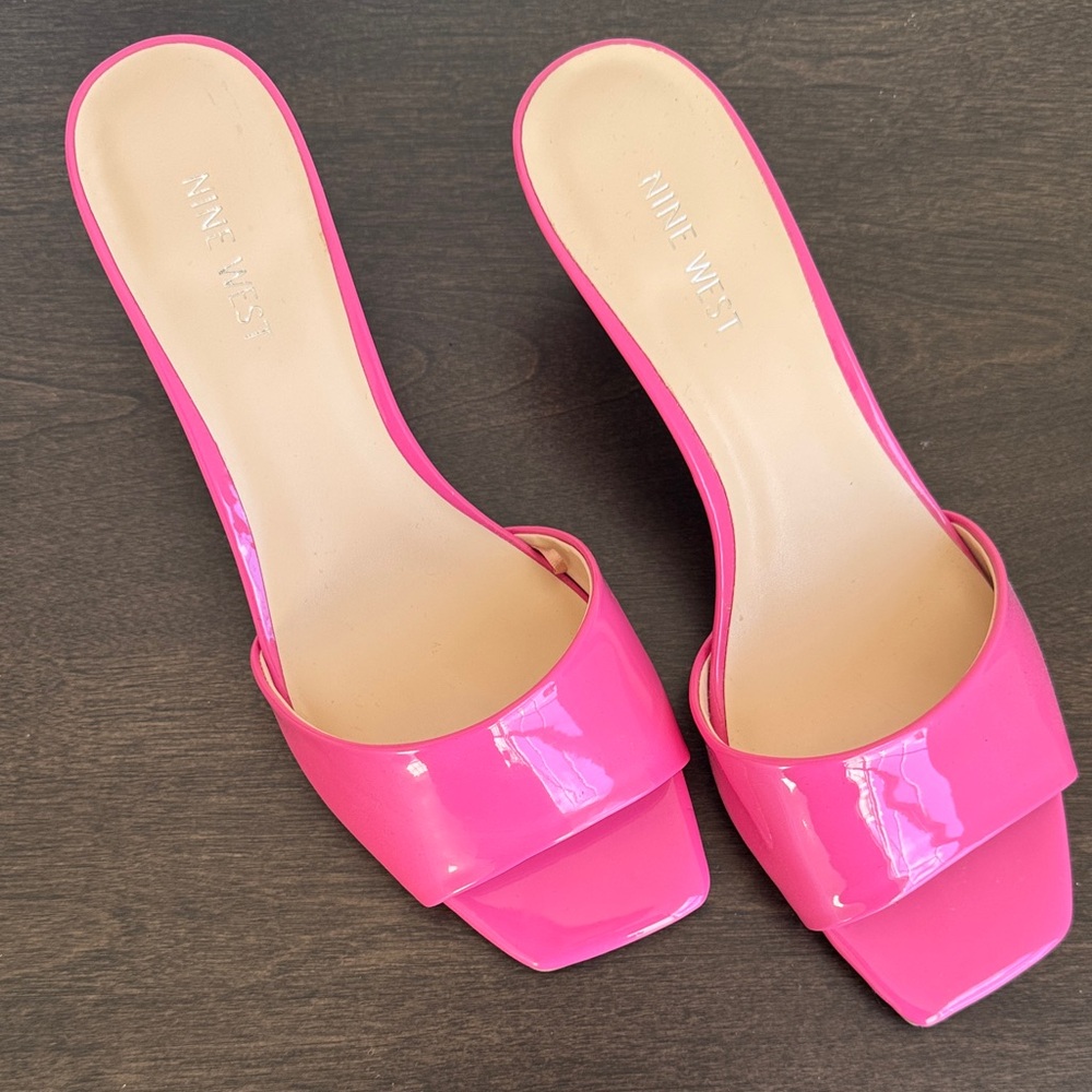 Nine West Vibrant Pink Heeled Slides